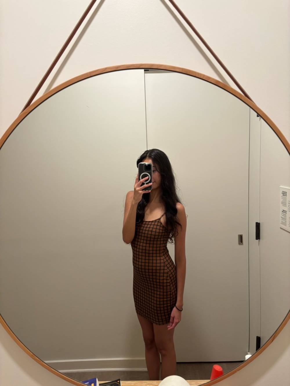 Brown Plaid Bodycon Dress - Sleek Women's Dress
